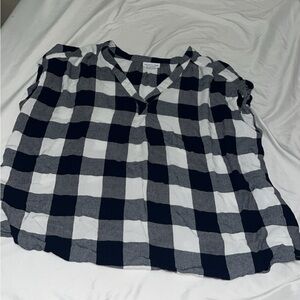liz claiborne plaid blouse XXL